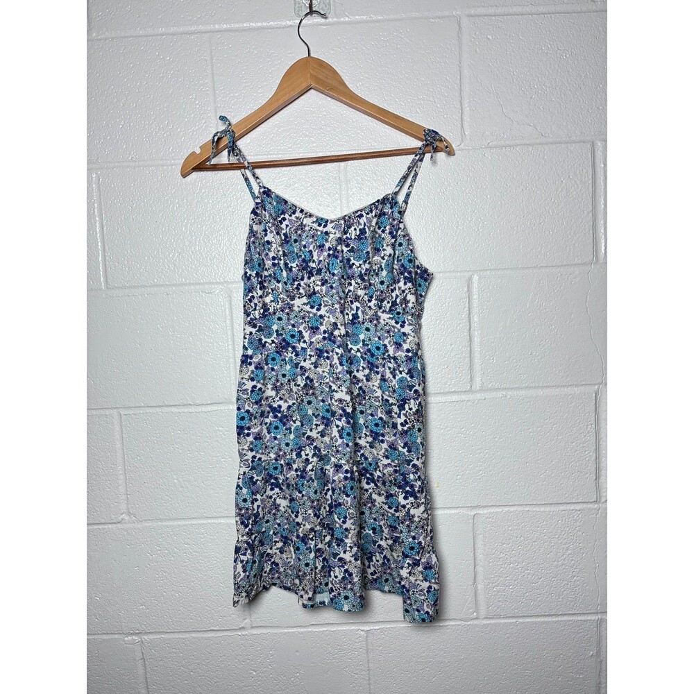 Anthropologie Japna blue ditsy floral spaghetti strap dress